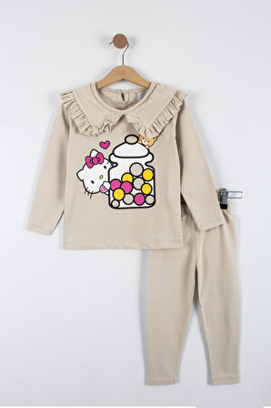 Hello Kitty Baskılı Taytlı Kız Çocuk Alt Üst Takım