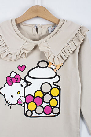 Hello Kitty Baskılı Taytlı Kız Çocuk Alt Üst Takım