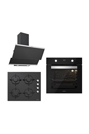 Silverline Siyah Ankastre Set 5 ( 3420b - Cs5335s01 - Bo6502b01 )