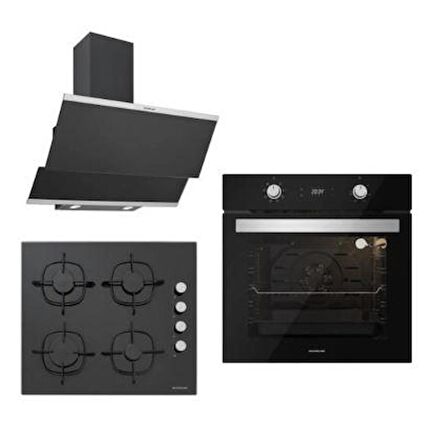 Silverline Siyah Ankastre Set 6 ( 3420b - Cs5335s01 - Bo6504b01 )