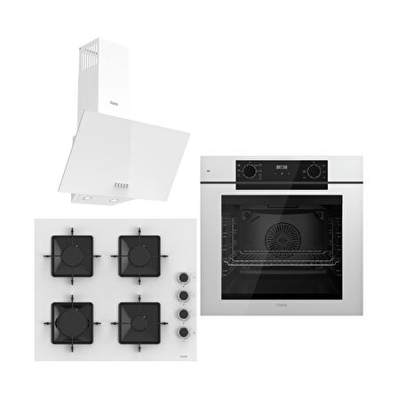 Ferre White FryArt 3 Lü Ankastre Set ( QEP63CB - SS206 - D087 )