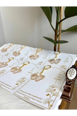 10 Adet Kişiye Özel Davetiyeli İstiridye Anahtarlık, Söz Nişan Nikah Hediyelik, Özel Gün Hediyelik