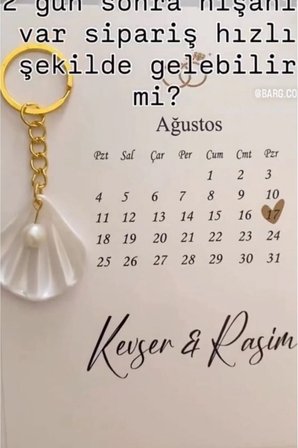 İstiridye Anahtarlık 20 Adet Nişan,Kına ,Nikah, Söz Hediyelik