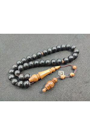 İskeçeli Cemil Usta Eseri Kuru Torna Kuka Kombinli Koç Boynuzu Tesbih Sertifikalı 7538