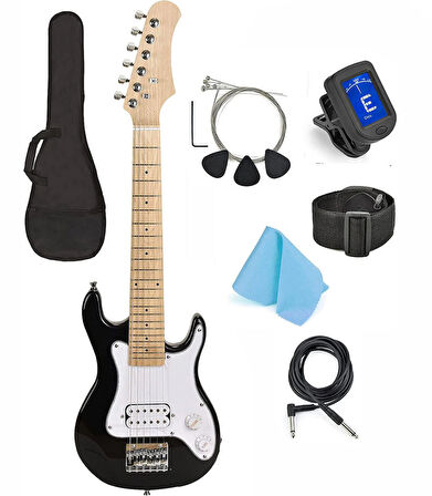 6-14 Yaş Çocuklar için Elektro Gitar Başlangıç Seti Yeni Başlayanlar Mini Elektro Gitar Set Eğitim