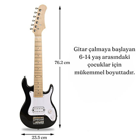 6-14 Yaş Çocuklar için Elektro Gitar Başlangıç Seti Yeni Başlayanlar Mini Elektro Gitar Set Eğitim
