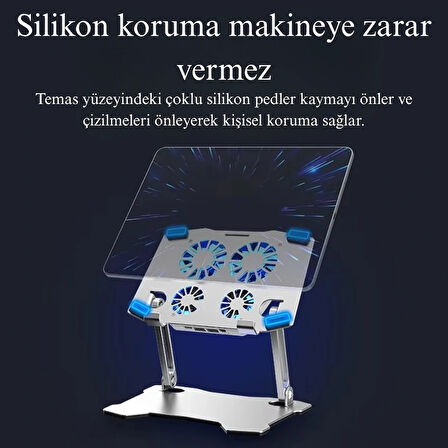 Alüminyum Alaşımlı Tablet 4 Fanlı Stand Çok Fonksiyonlu Katlanabilir Tablet Soğutucu Stand