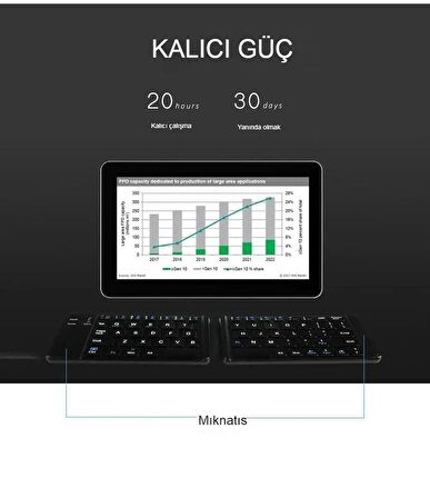 HUAWEI uyumlu Tablet telefon Katlanabilir Taşınabilir Bluetooth Mini klavye kablosuz tuş takımı