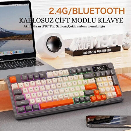 2.4G Bluetooth Çift Bağlantı Manyetik Klavye LED Ekran Gaming Oyuncu Klavye