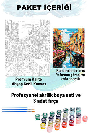 Sayılarla Boyama Seti Numaralı Tuval Fırça Boya 40x50 Cm - İTALYA