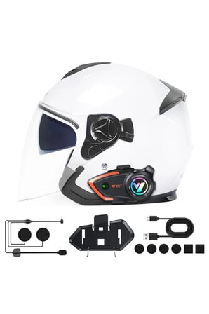 Yeni Model Y80-2x Motosiklet İntercom 2 Kişilik Bağlantı Rgb Işıklı Bluetooth Kulaklık Seti