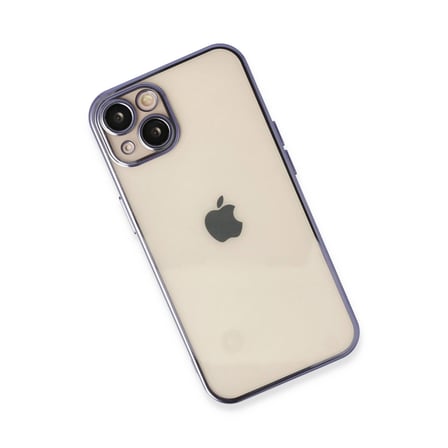 Apple İphone 14 Kılıf Razer Lensli Silikon - Mor