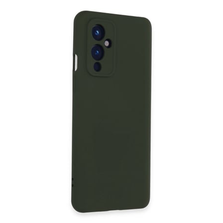 One Plus 9 Kılıf Nano İçi Kadife Silikon - Koyu Yeşil