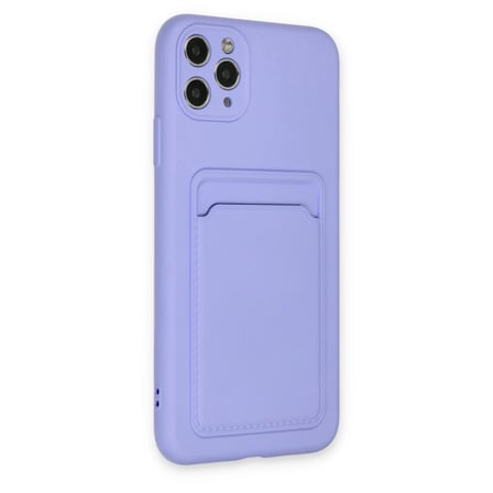Apple İphone 11 Pro Max Kılıf Kelvin Kartvizitli Silikon - Lila