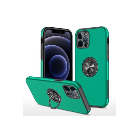 Apple İphone 12 Pro Max Kılıf Elit Yüzüklü Kapak - Yeşil
