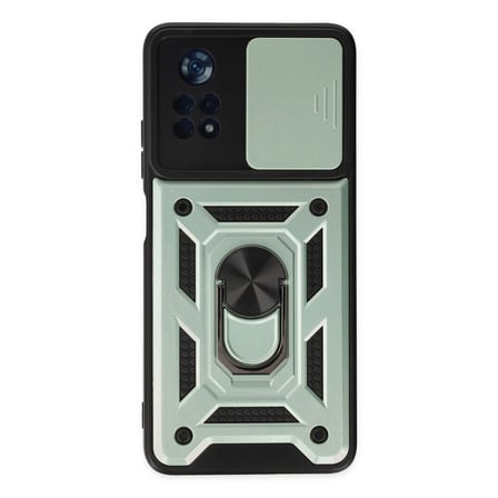 Xiaomi Poco X4 Pro 5g Kılıf Pars Lens Yüzüklü Silikon - Yeşil