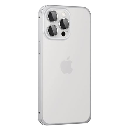 Joko Apple İphone 15 Pro Max Metal Bumper Mat Kapak - Gümüş