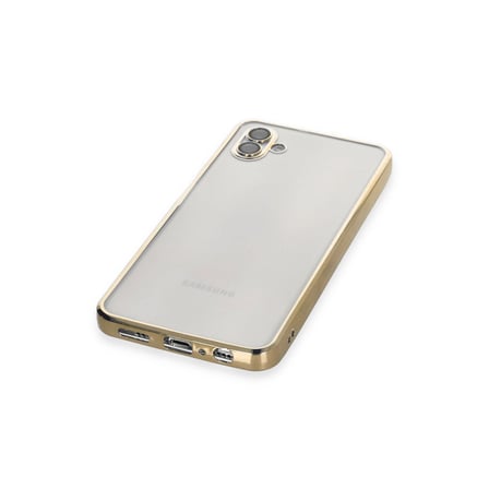 Samsung Galaxy A04 Kılıf Razer Lensli Silikon - Gold