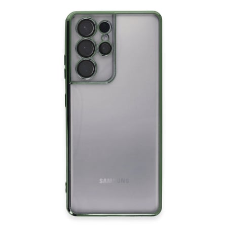 Samsung Galaxy S21 Ultra Kılıf Razer Lensli Silikon - Yeşil