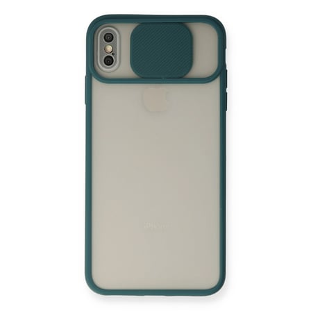 Apple İphone Xs Max Kılıf Palm Buzlu Kamera Sürgülü Silikon - Yeşil