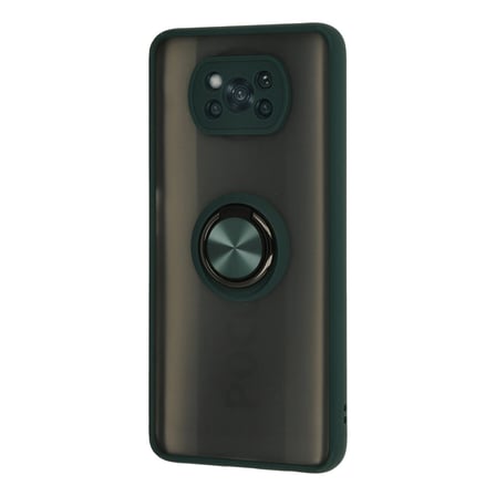Xiaomi Pocophone X3 Kılıf Montreal Yüzüklü Silikon Kapak - Yeşil