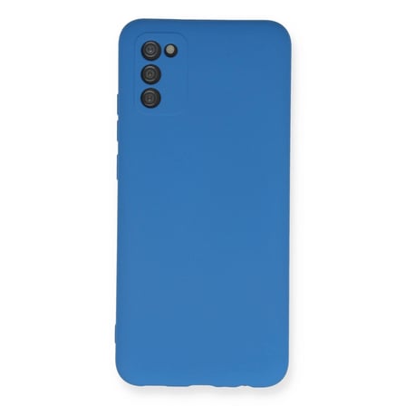 Samsung Galaxy A03s Kılıf Nano İçi Kadife Silikon - Mavi
