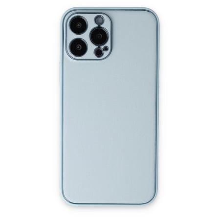 Apple İphone 14 Pro Kılıf Coco Deri Silikon Kapak - Sky Blue