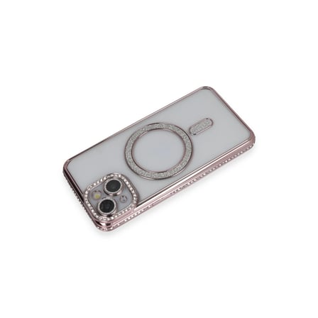 Apple İphone 13 Kılıf Joke Simli Magneticsafe Kılıf - Pembe