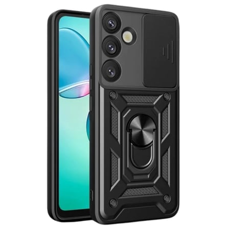 Samsung Galaxy S25 Kılıf Pars Lens Yüzüklü Silikon - Siyah