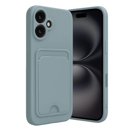 Apple İphone 16 Kılıf Kelvin Kartvizitli Silikon - Açık Yeşil
