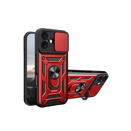 Apple İphone 17 Pars Lens Yüzüklü Silikon - Kırmızı