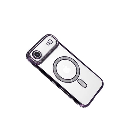 Apple İphone 17 Air Joke Simli Magneticsafe Kılıf - Derin Mor