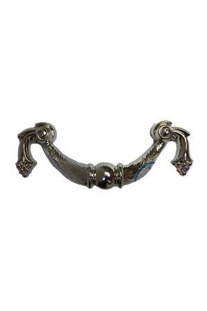Dekoratif Zamak Üzümlü Kulp - 64mm, Nikel, 1 Adet