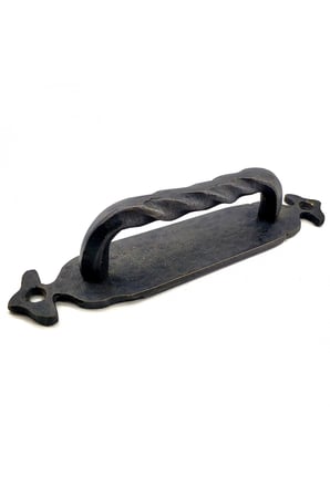 Antika Tarz Dekoratif Pirinç Burgulu Çekme Kol - 148x33 Mm, Oksit