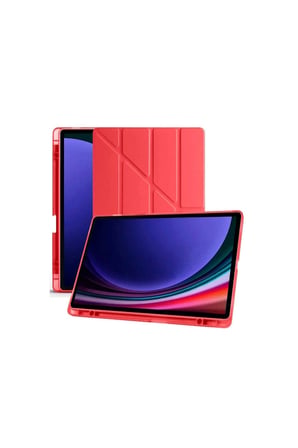 Galaxy X610 Tab S9 Fe Plus 12.4 Kılıf Kalemlikli Mars Tablet Kılıfı - Kırmızı