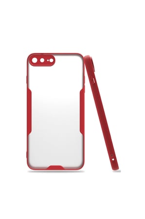 İphone 7 Plus Kılıf Platin Silikon - Kırmızı