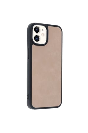 İphone 11 Kılıf Aras Deri Kapak - Pudra