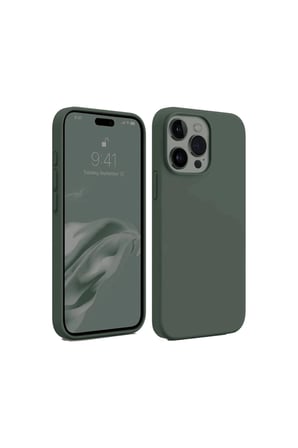 İphone 15 Pro Max Kılıf First Silikon - Koyu Yeşil