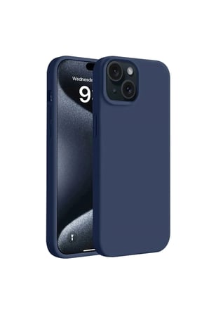 İphone 15 Plus Kılıf First Silikon - Lacivert