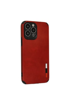 İphone 13 Pro Max Kılıf Loop Deri Silikon - Kırmızı