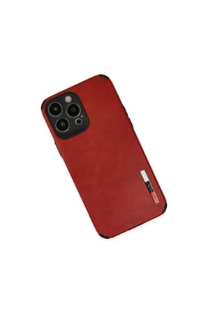 İphone 13 Pro Max Kılıf Loop Deri Silikon - Kırmızı