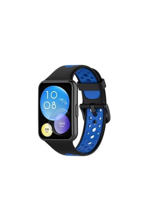 Huawei Watch Fit 2 Spor Delikli Kordon - Siyah-mi