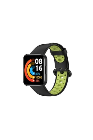 Redmi Watch 2 Spor Delikli Kordon - Siyah-yeşil