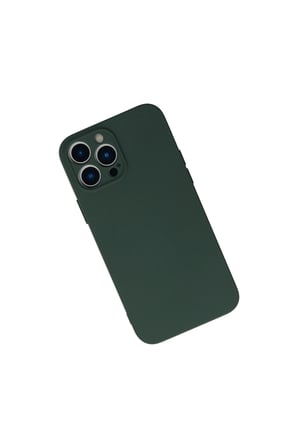 İphone 13 Pro Kılıf Nano İçi Kadife Silikon - Koyu Yeşil