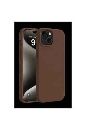 İphone 15 Kılıf First Silikon - Kahverengi