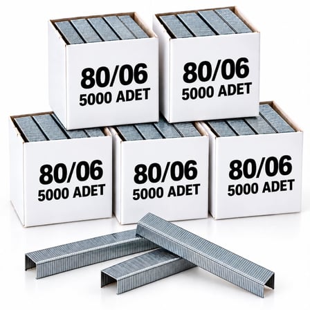5'Lİ PAKET - Ithal 80/06 80 Serisi Havalı Zımba Teli 6 mm (25.000 Adet)