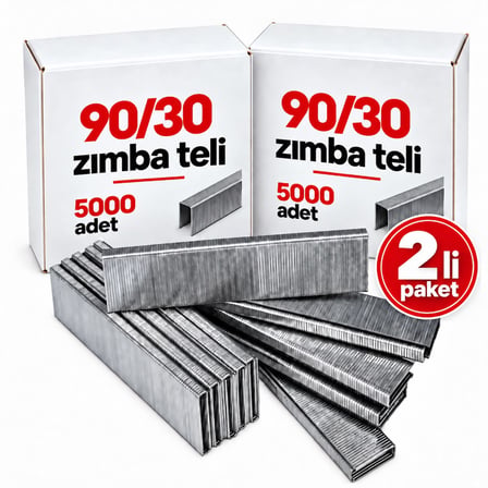 2'Lİ PAKET - Ithal 9030 90 Serisi Havalı Zımba Teli 30 mm (10.000 Adet)
