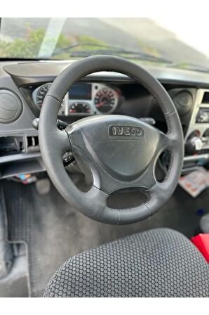 Iveco Daily Araca Özel Direksiyon Kılıfı Düz Deri Siyah