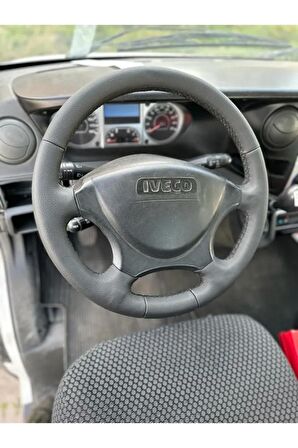 Iveco Daily Araca Özel Direksiyon Kılıfı Düz Deri Siyah