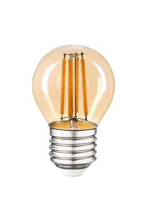 Erd-43 G45 6 Watt Sarı Işık(günışığı) Led Dekoratif Rustik Ampul-5 Adet(5 Li Paket)